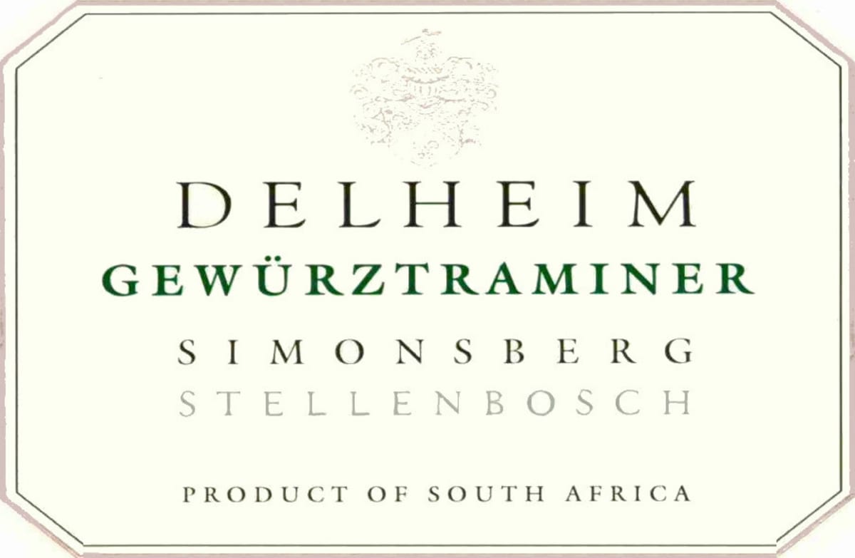 Delheim Wines Gewurztraminer 2010 Front Label
