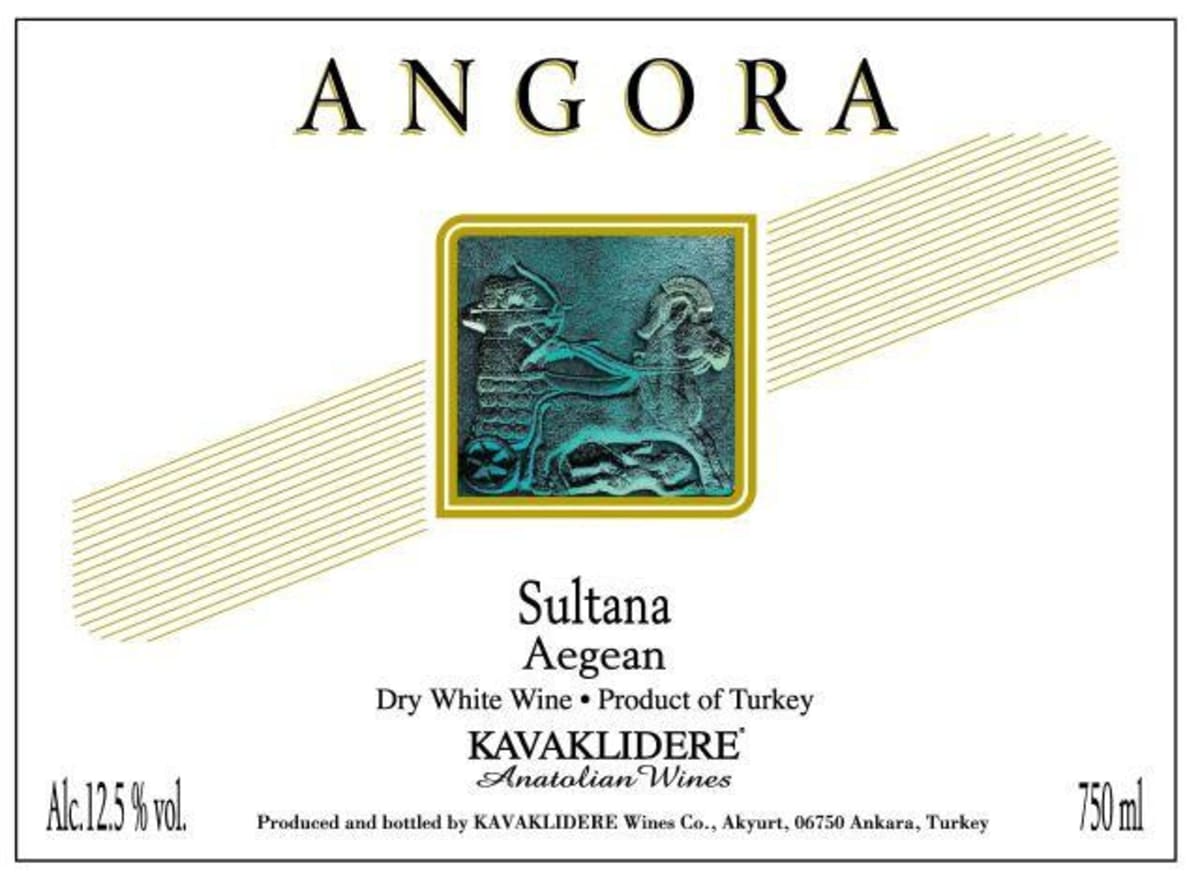 Kavaklidere Wines Co Angora Beyaz Sultaniye 2014 Front Label