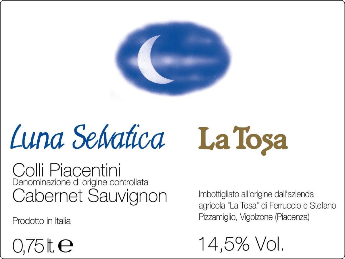 La Tosa Colli Piacentini Luna Selvatica Cabernet Sauvignon 2012 Front Label