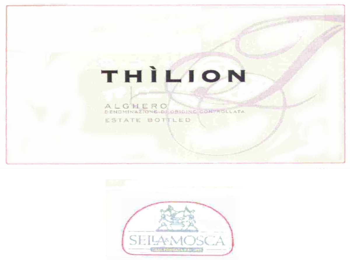Sella & Mosca Thilion Alghero 2008 Front Label