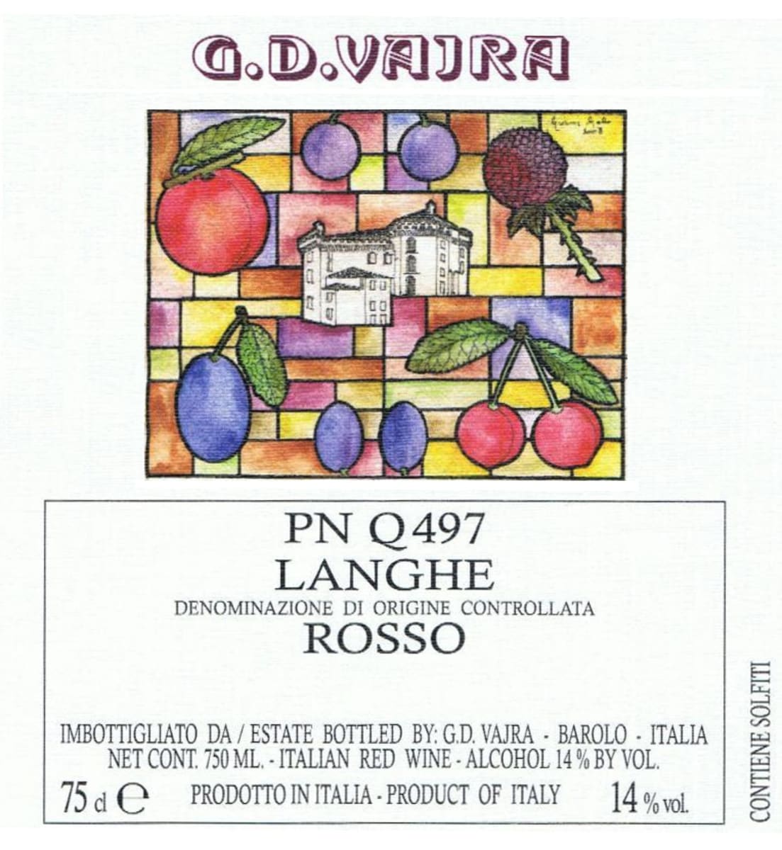 G.D. Vajra Pinot Nero Q497 2011 Front Label