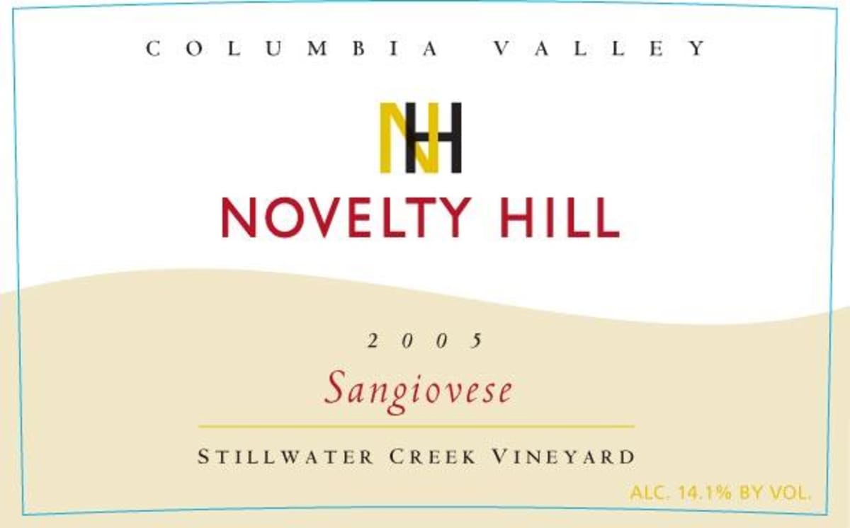 Novelty Hill Stillwater Creek Vineyard Sangiovese 2005 Front Label