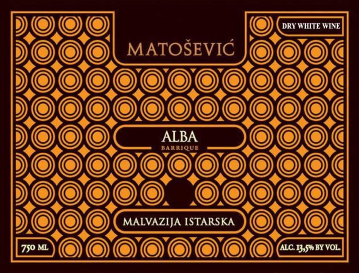 Vina Matosevic Alba Barrique Malvazija Istarska 2008 Front Label