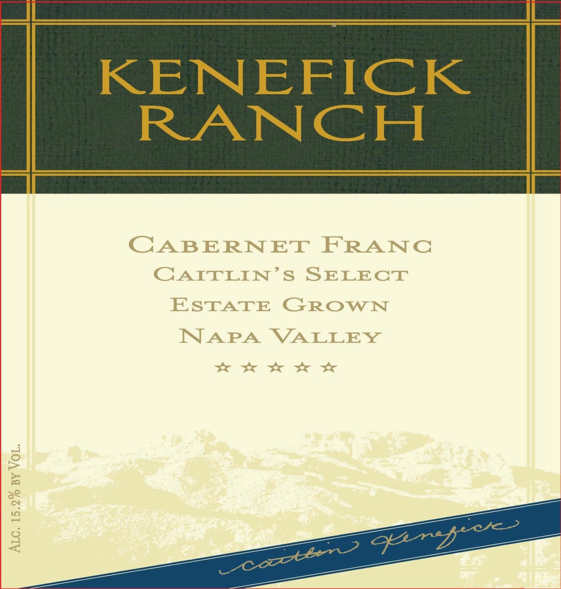Kenefick Ranch Caitlin's Select Cabernet Franc 2009 Front Label