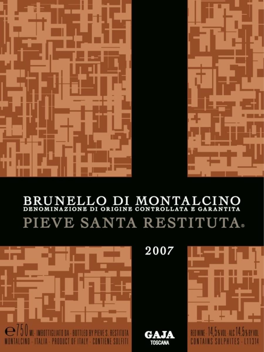 Gaja Brunello di Montalcino Pieve Santa Restituta 2007 Front Label