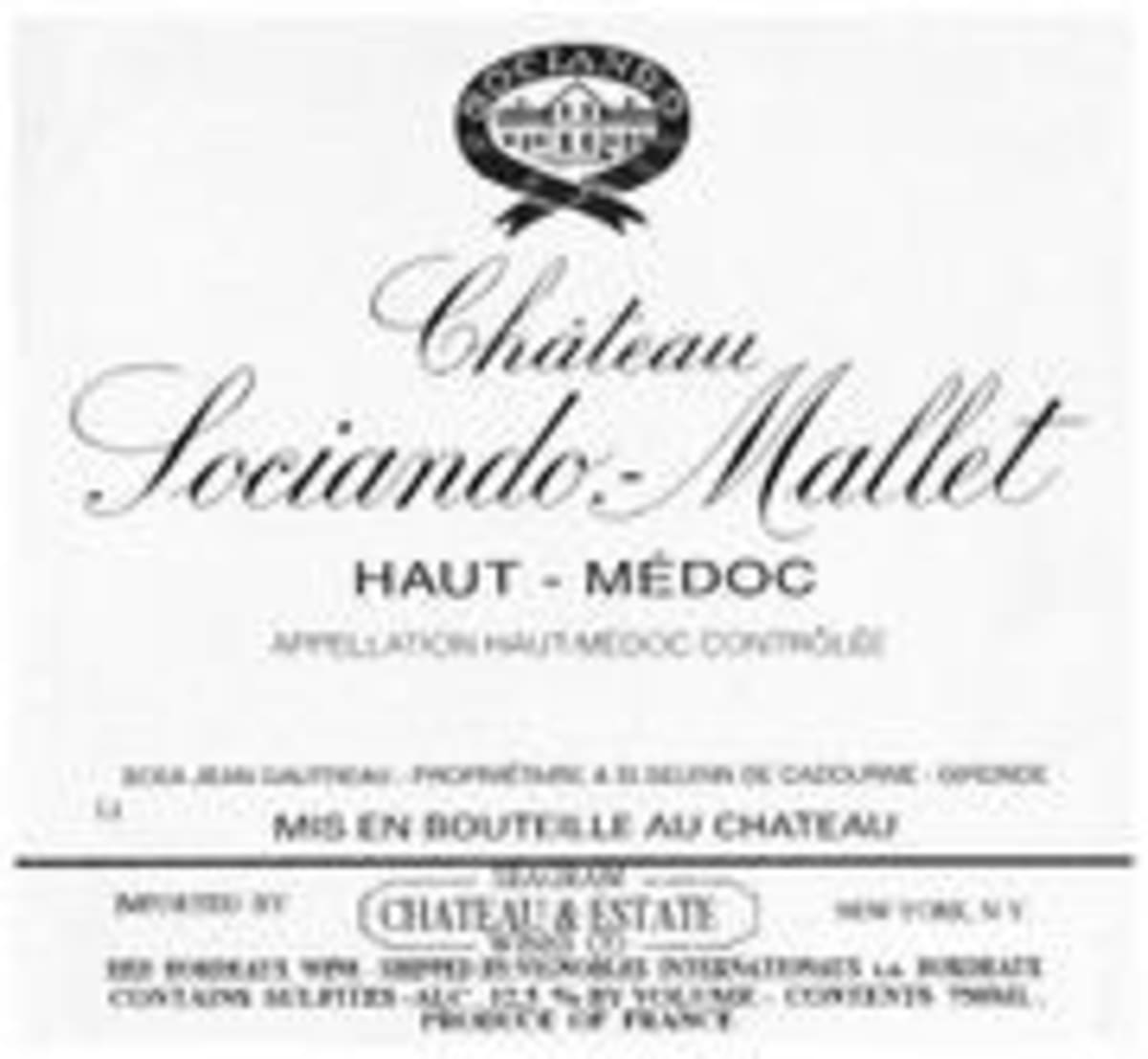 Chateau Sociando-Mallet  1989 Front Label