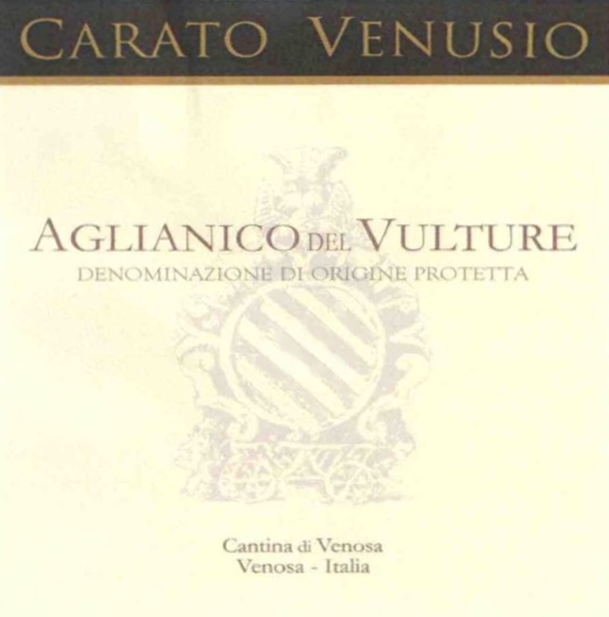 Cantina di Venosa Aglianico del Vulture Carato Venusio 2011 Front Label
