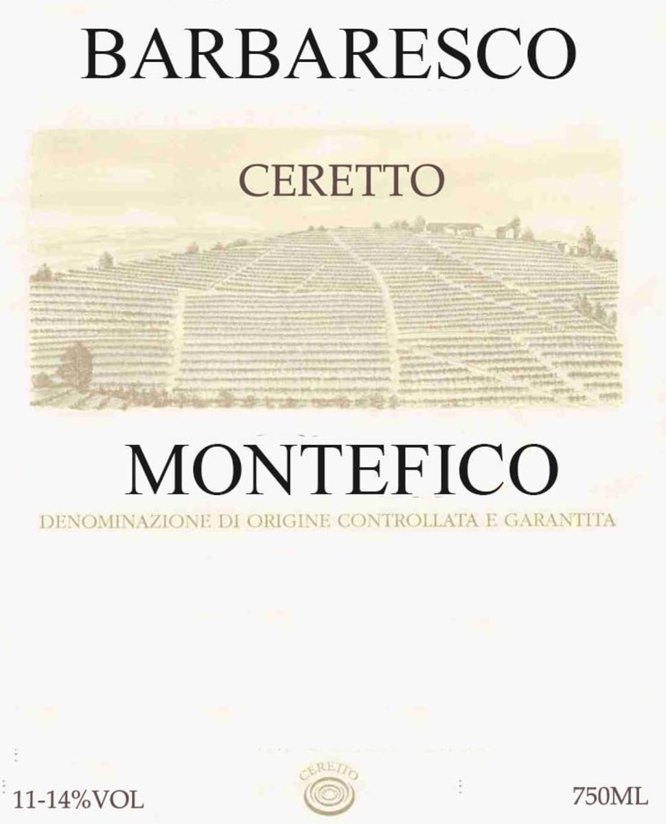 Ceretto Barbaresco Ceretto Montefico 1974 Front Label