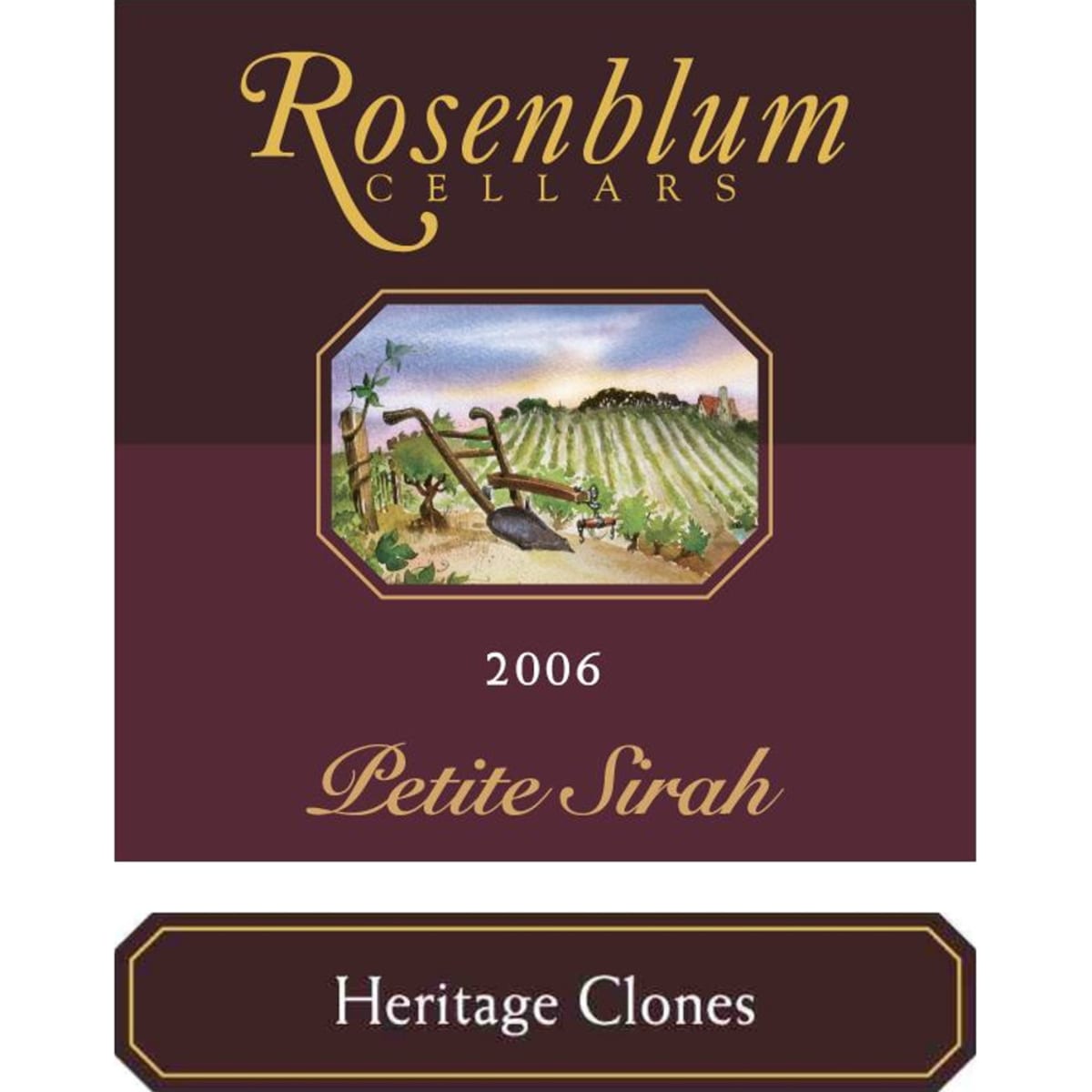 Rosenblum Cellars Heritage Clones Petite Sirah 2006 Front Label