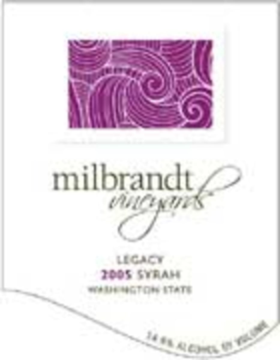 Milbrandt Legacy Syrah 2005 Front Label