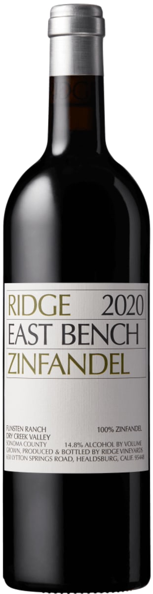 Ridge East Bench Zinfandel 2020  Front Bottle Shot