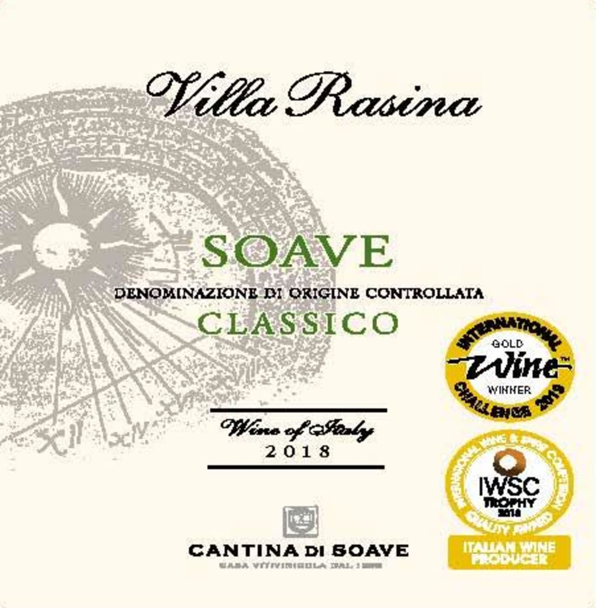 Cantina di Soave Villa Rasina Soave Classico 2018  Front Label