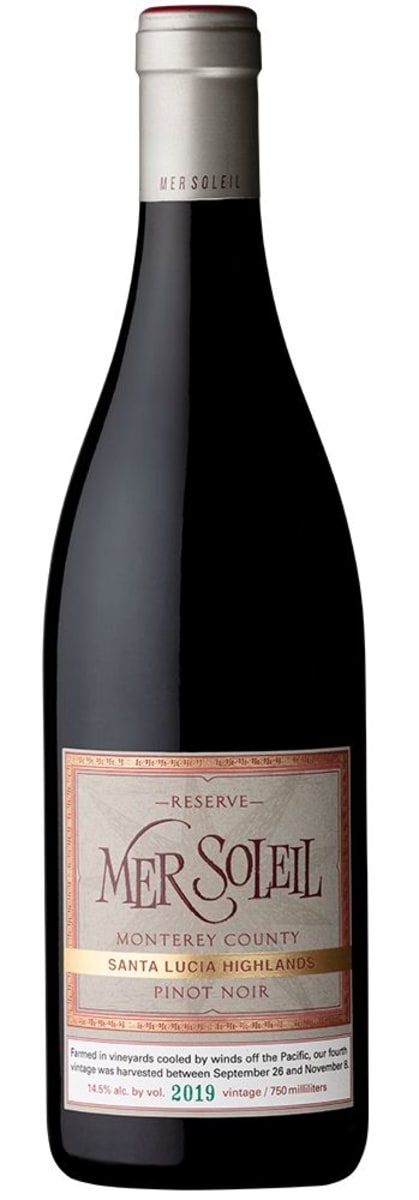 Mer Soleil Reserve Pinot Noir 2019  Front Bottle Shot