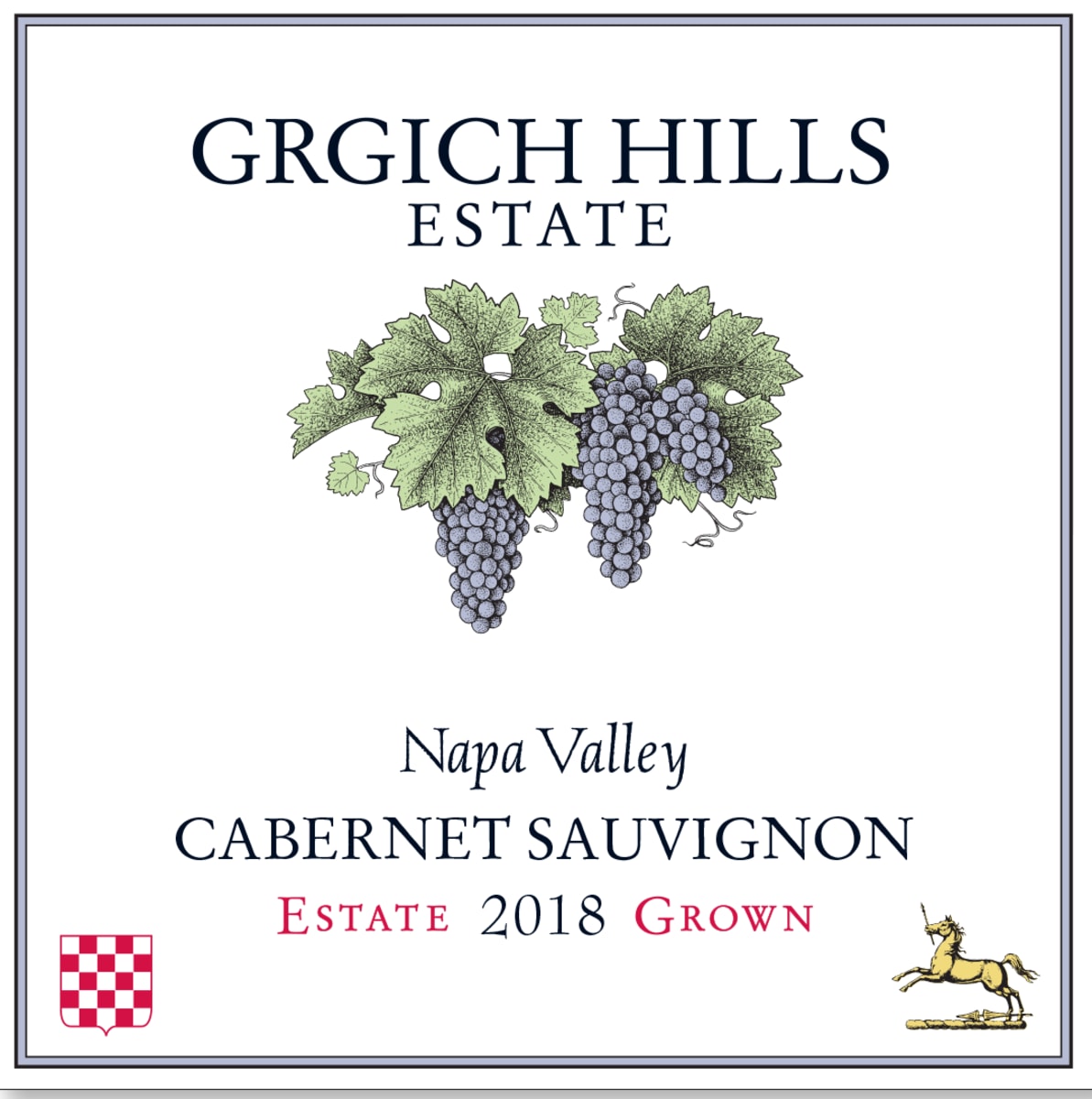 Grgich Hills Estate Cabernet Sauvignon (375ML half-bottle) 2018  Front Label