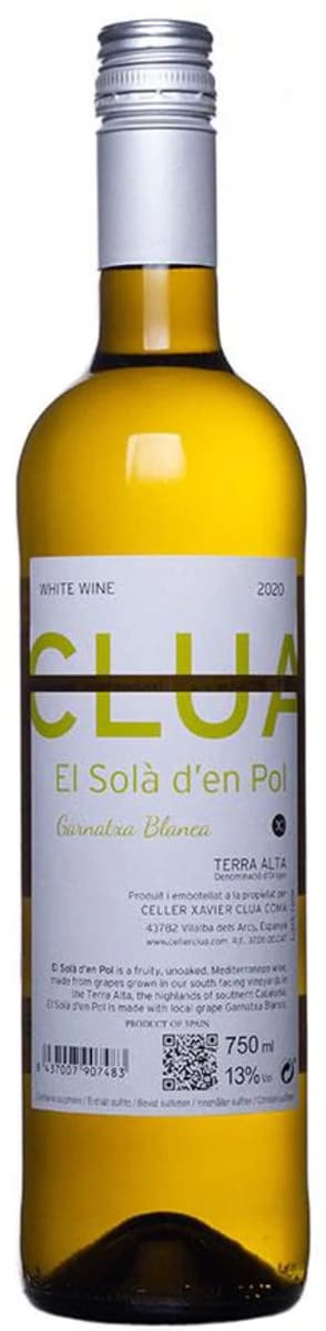 Celler Xavier Clua Terra Alta El Sola d'en Pol Blanco 2020  Front Bottle Shot