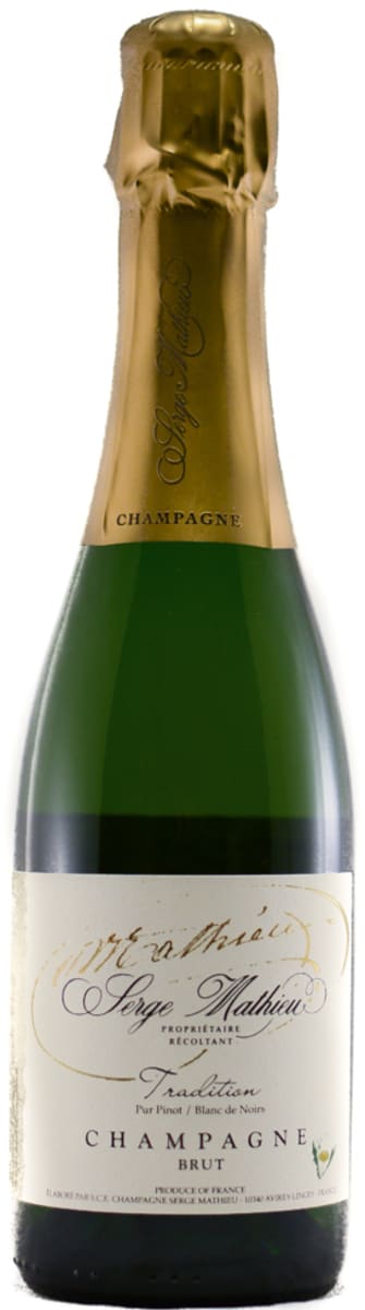 Champagne Serge Mathieu Blanc de Noirs Brut Tradition (375ML half-bottle)  Front Bottle Shot