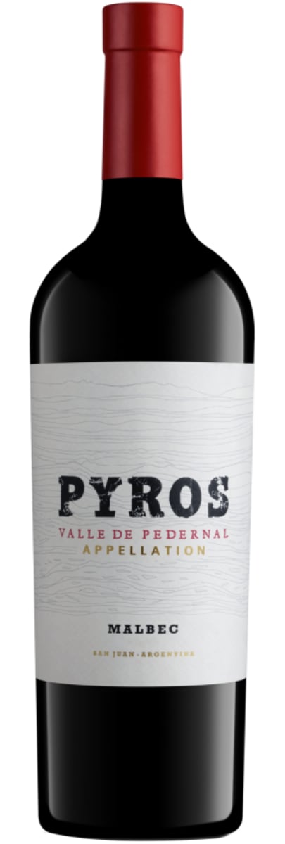 Pyros Wines Valle de Pedernal Appellation Malbec 2019  Front Bottle Shot