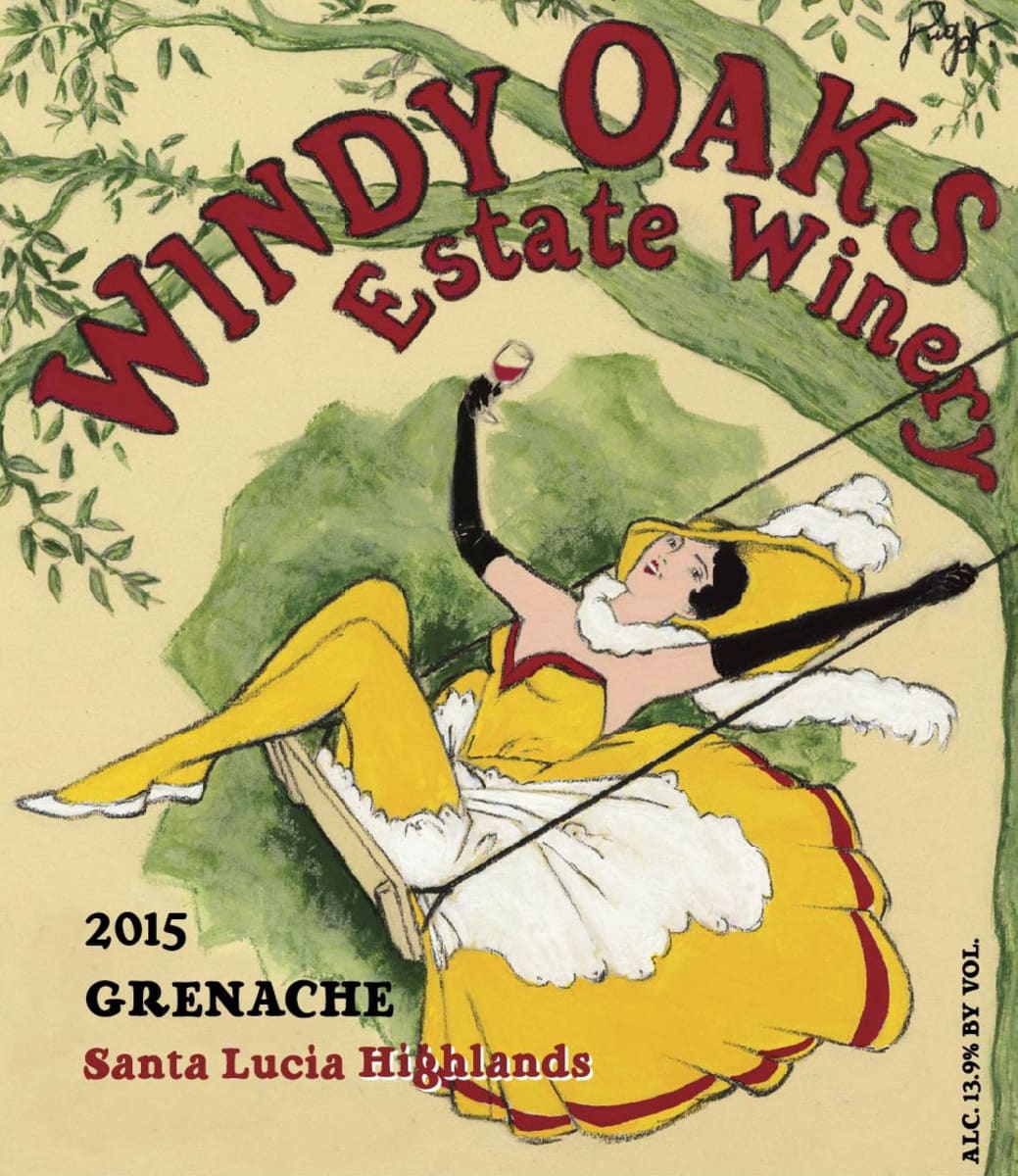 Windy Oaks Santa Lucia Highlands Grenache 2015  Front Label