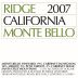 Ridge Monte Bello (1.5 Liter Magnum) 2007 Front Label